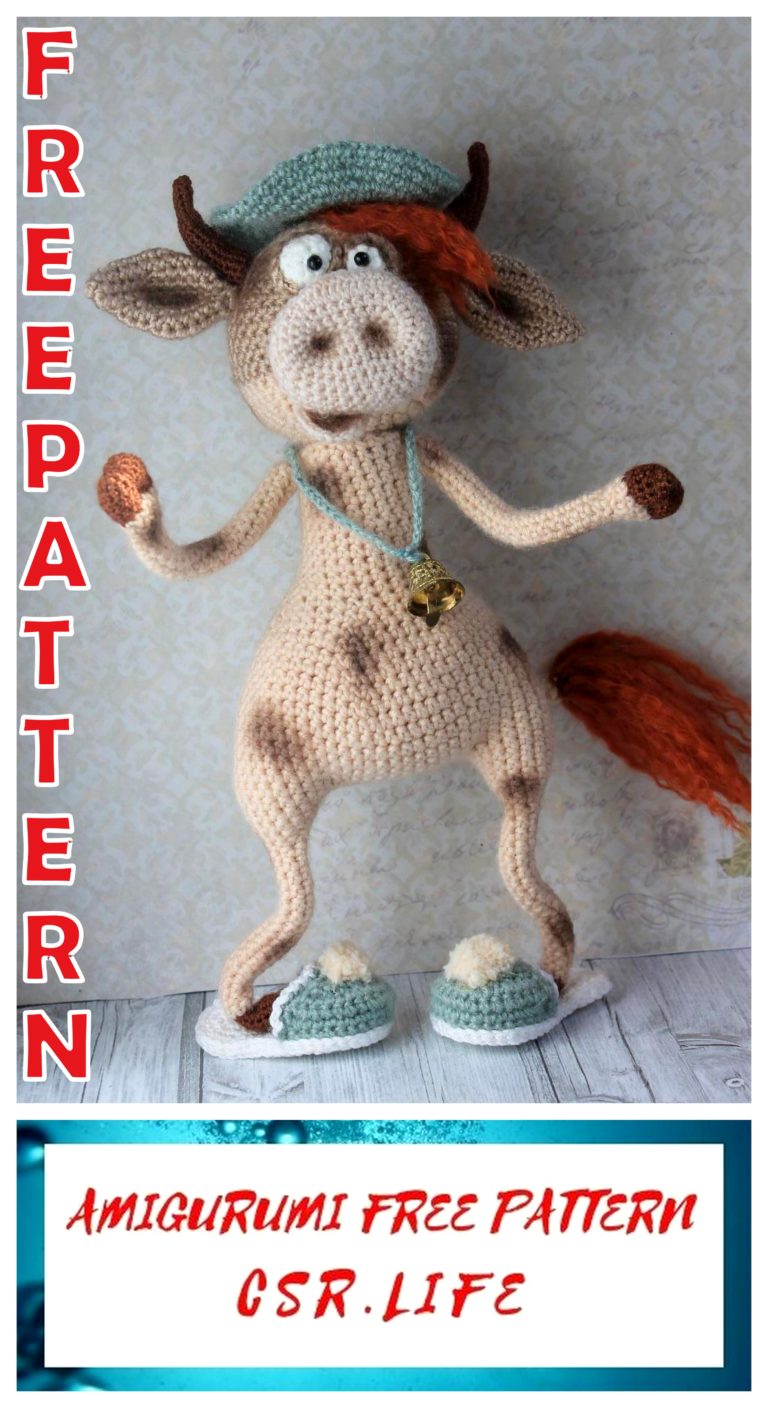 Cheerful Bull Amigurumi Free Pattern