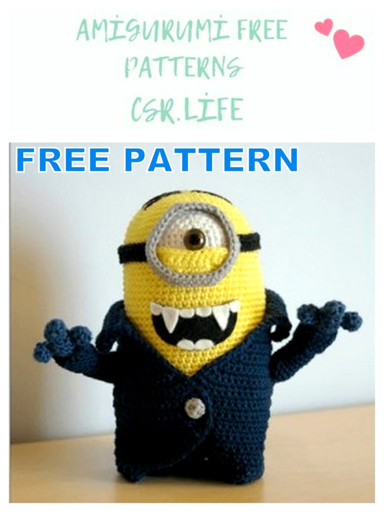 Minion Vampire Amigurumi Free Pattern