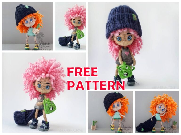 Curly Hair Doll Amigurumi Free Pattern