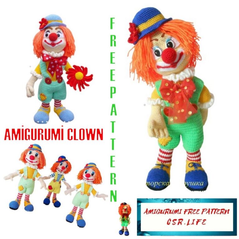 Cute Clown Amigurumi Free Pattern