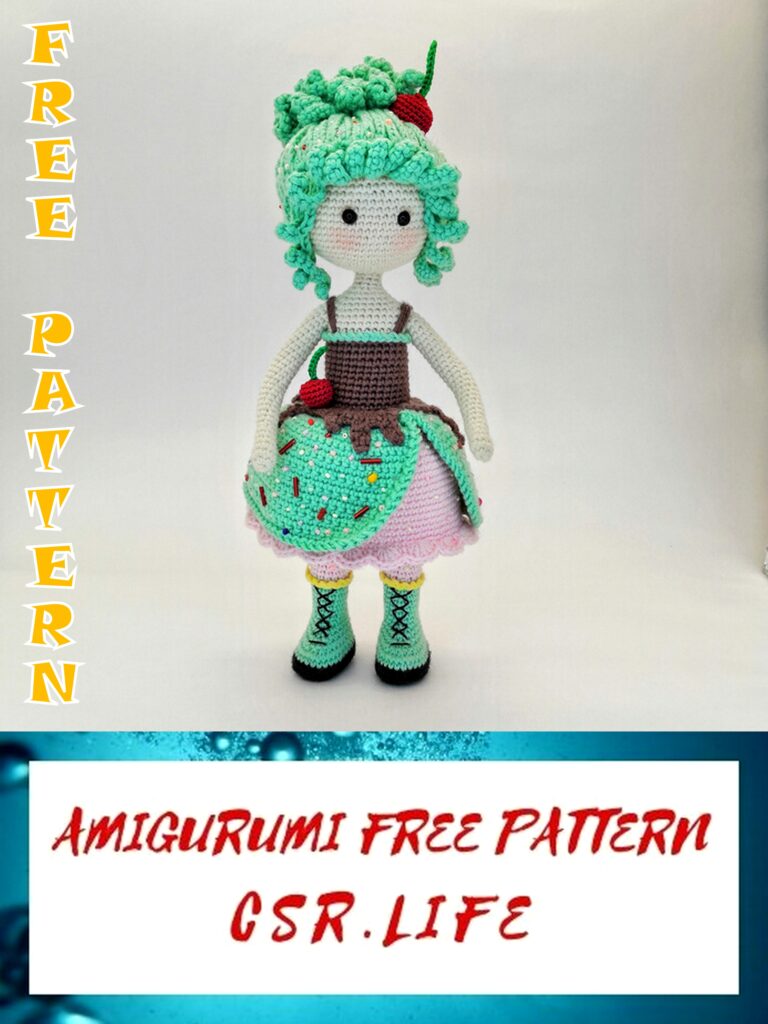 Cute Cherry Doll Amigurumi Free Crochet Pattern