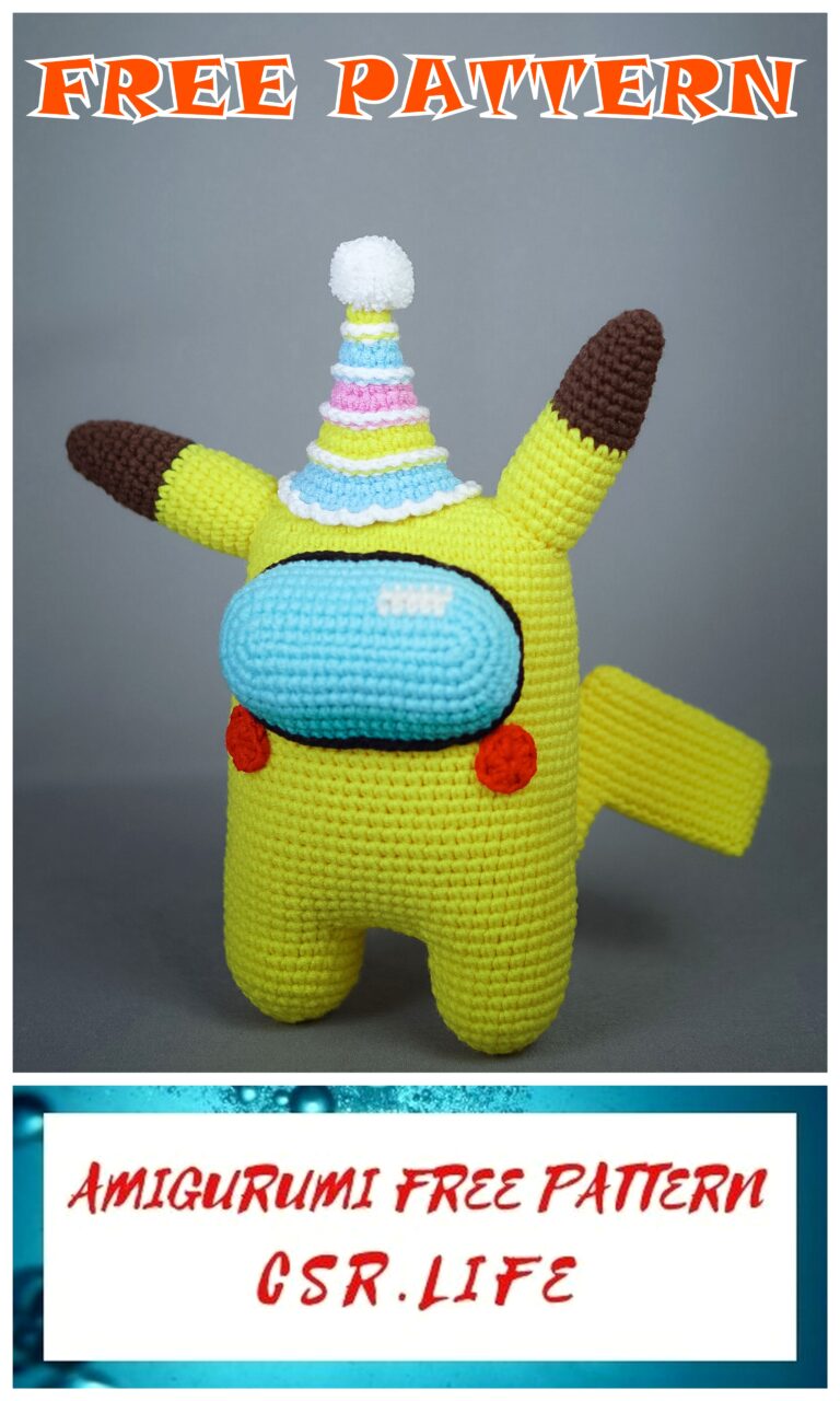 Among Us Pikachu Amigurumi Free Crochet Pattern