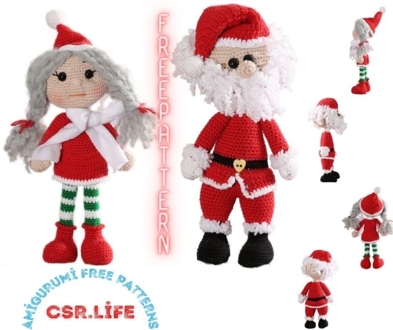 Christmas Mom and Santa Claus Amigurumi Free Crochet Pattern