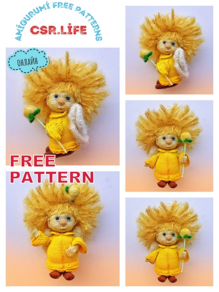 Amigurumi Doll Yellow Angel Free Crochet Pattern