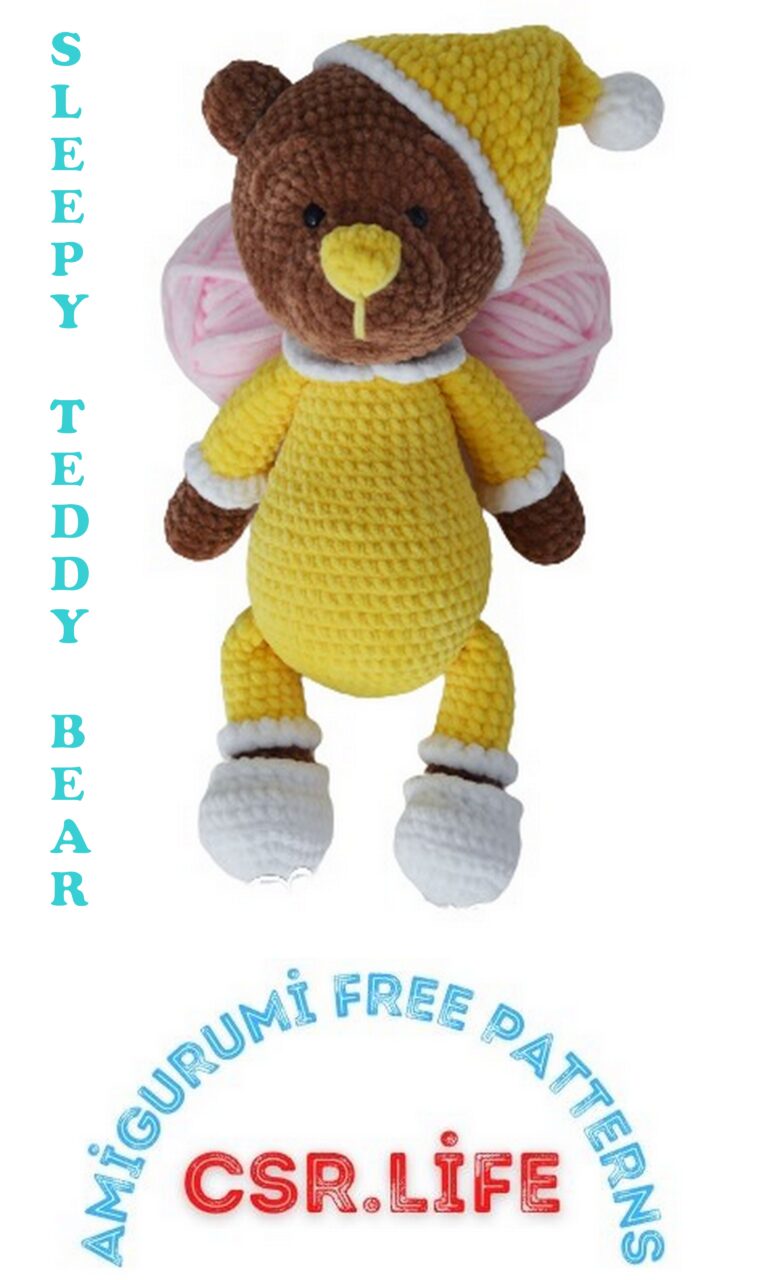 Sleepy Teddy Bear Amigurumi Free Crochet Pattern
