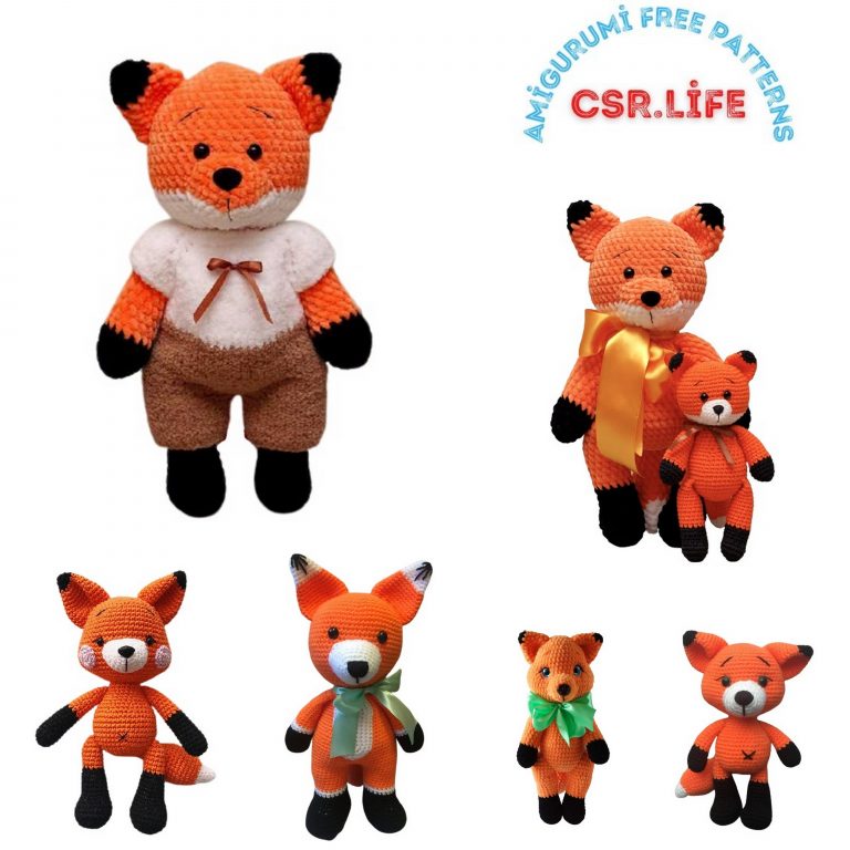 Cute Fox Family Amigurumi Free Pattern