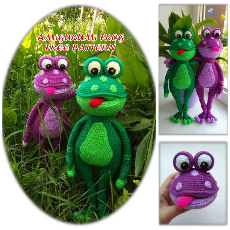 Surprised Cute Frog Amigurumi Free Pattern