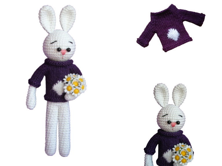 Purple Rabbit Amigurumi Free Pattern