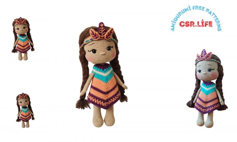 American Indian Girl Doll Amigurumi Free Pattern