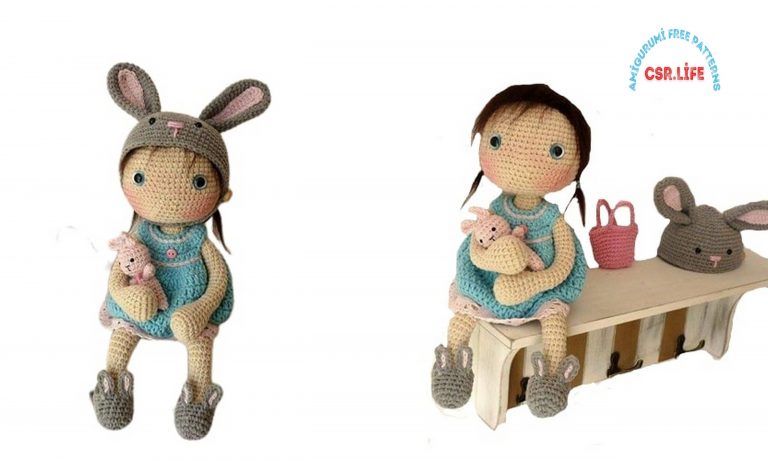 Lilly Doll with Bunny Hat Amigurumi Free Pattern