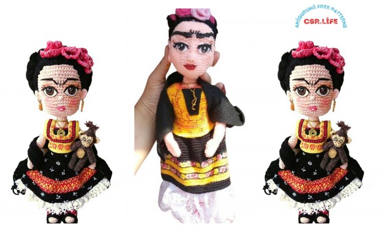 Amigurumi Doll Frida Kahlo Free Crochet Pattern