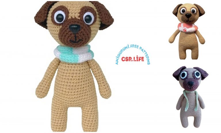 Cute Pug Dog Amigurumi Free Crochet Pattern