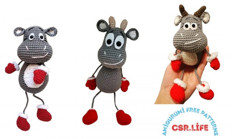 Christmas Bull Amigurumi Free Crochet Pattern