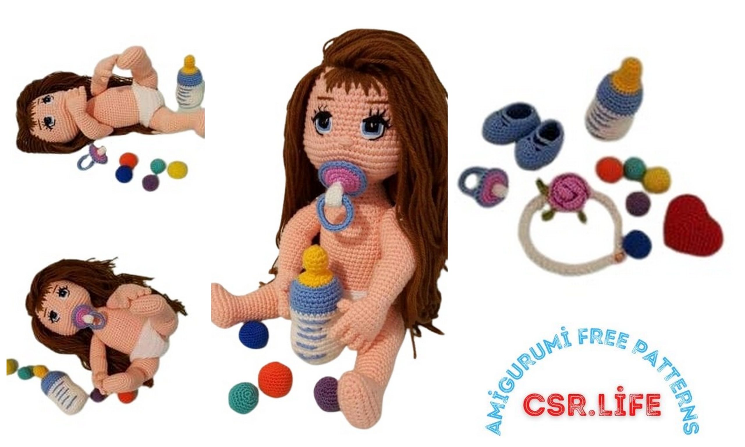 Amigurumi doll pacifier baby on sale