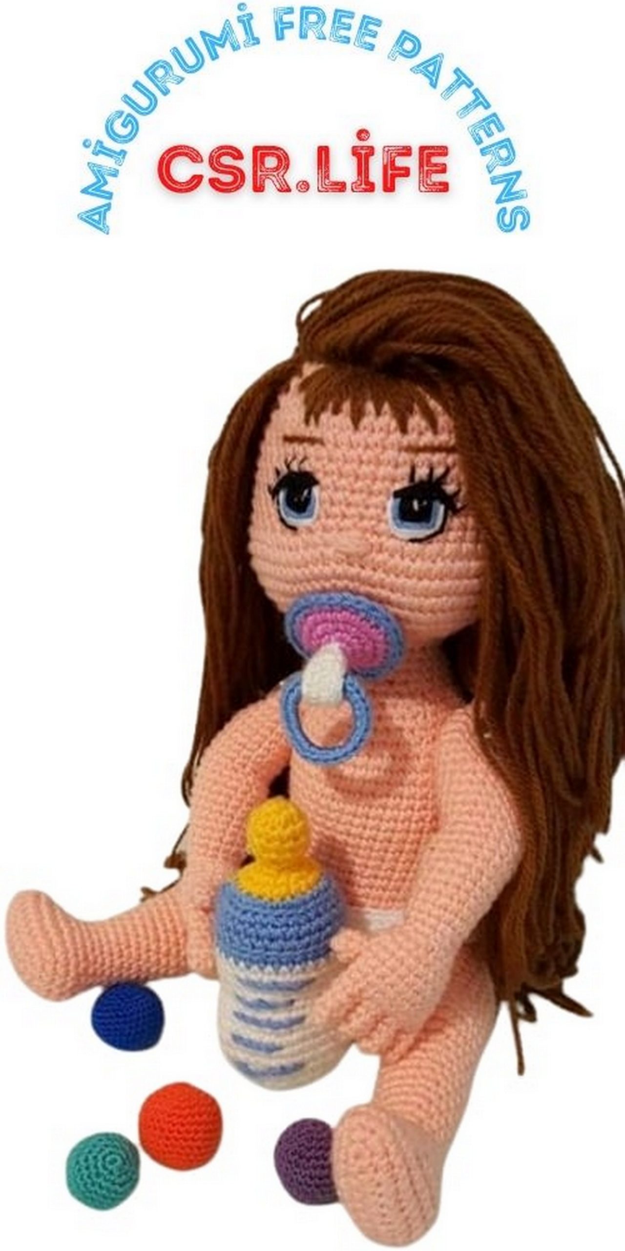 Amigurumi doll pacifier baby free crochet pattern hotsell