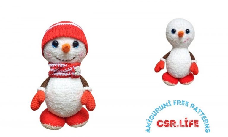 Little Cute Snowman Amigurumi Free Pattern