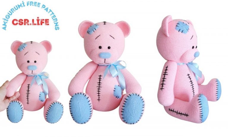 Amigurumi Pink Teddy Bear Free Pattern