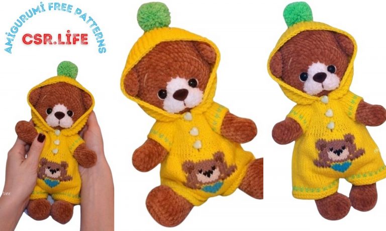 Yellow Cute Teddy Bear Amigurumi Free Pattern
