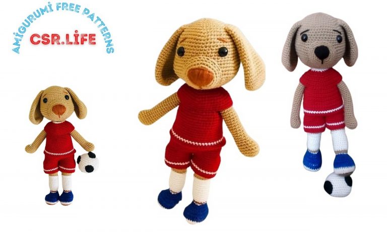 Amigurumi Football Player Dog Free Crochet Pattern