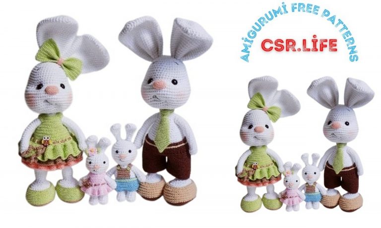 Cute Bunny Family Amigurumi Free Crochet Pattern