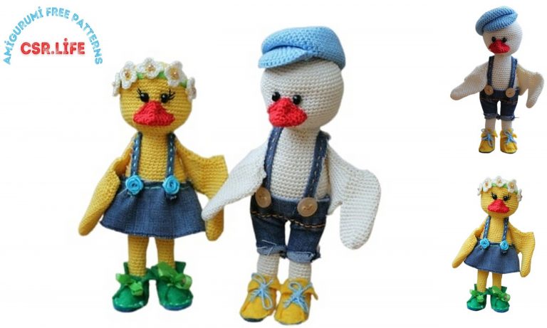 Mr and Mrs Duck Amigurumi Free Pattern