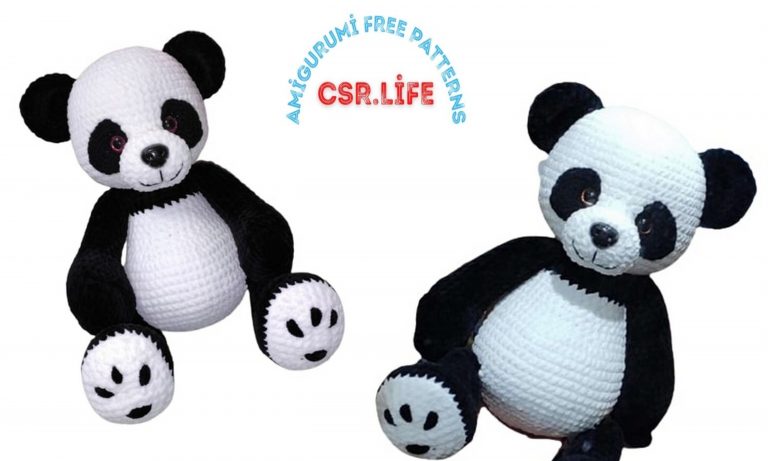 Amigurumi Velvet Big Cute Panda Free Crochet Pattern