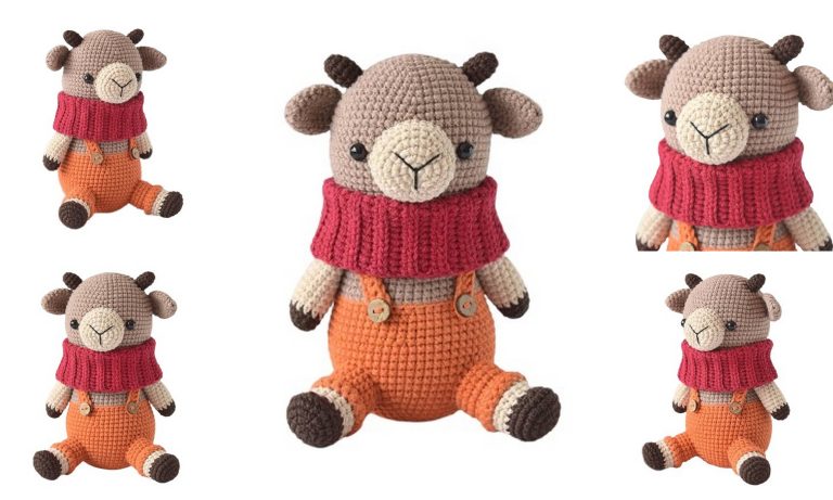 Cute Bull Amigurumi with Overalls Free Pattern