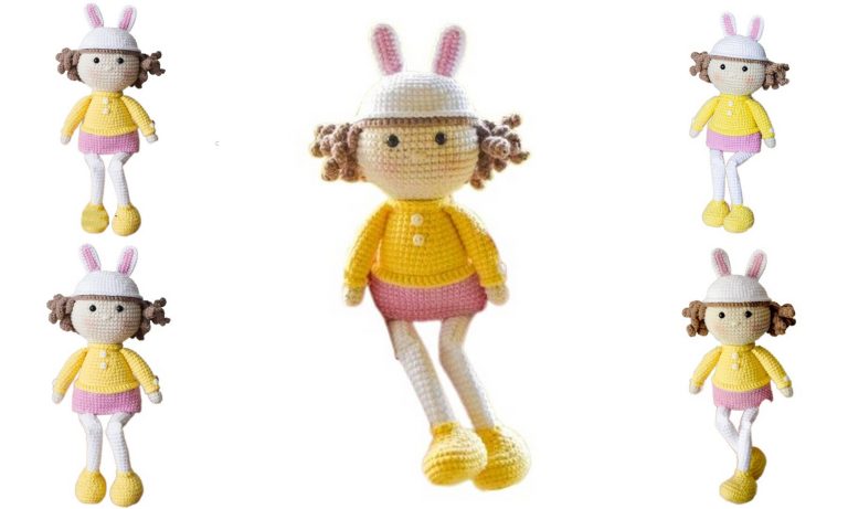 Free Amigurumi Doll Pattern with a Cute Bunny Hat