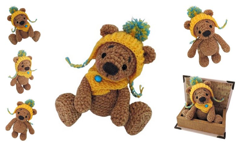 Cute Bear Amigurumi with Hat and Scarf – Free Pattern