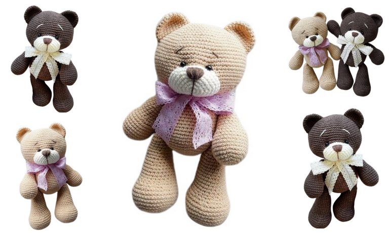 Bow Tie Teddy Bear Amigurumi Free Pattern – Step-by-Step Crochet Tutorial