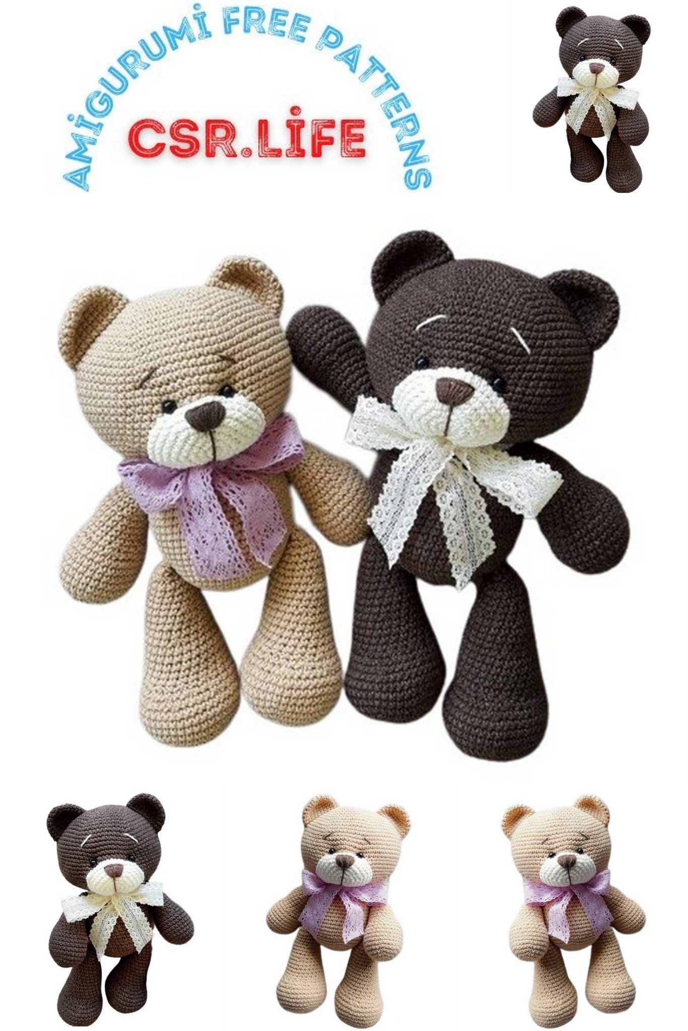Bow Tie Teddy Bear Amigurumi Free Pattern - Step-by-Step Crochet ...