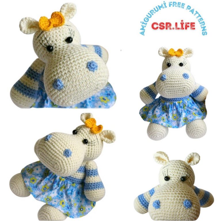 Fancy Female Hippo Amigurumi Free Pattern – Crochet Your Own Elegant Hippo Toy