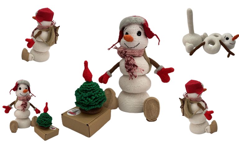 Pyramid Snowman Amigurumi Free Pattern