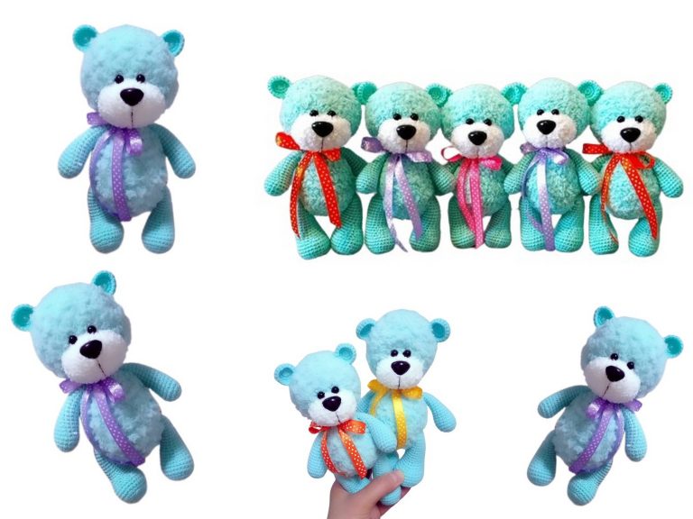 Craft a Blue Teddy Bear: Free Amigurumi Pattern