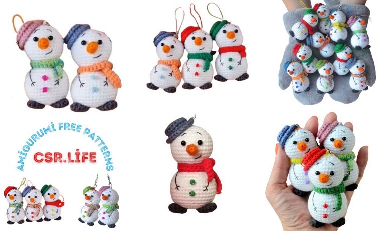 Little Cute Christmas Snowman Amigurumi Free Pattern