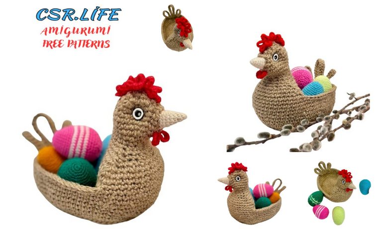Adorable Easter Basket Chicken Amigurumi Free Pattern for Your Next Crochet Project