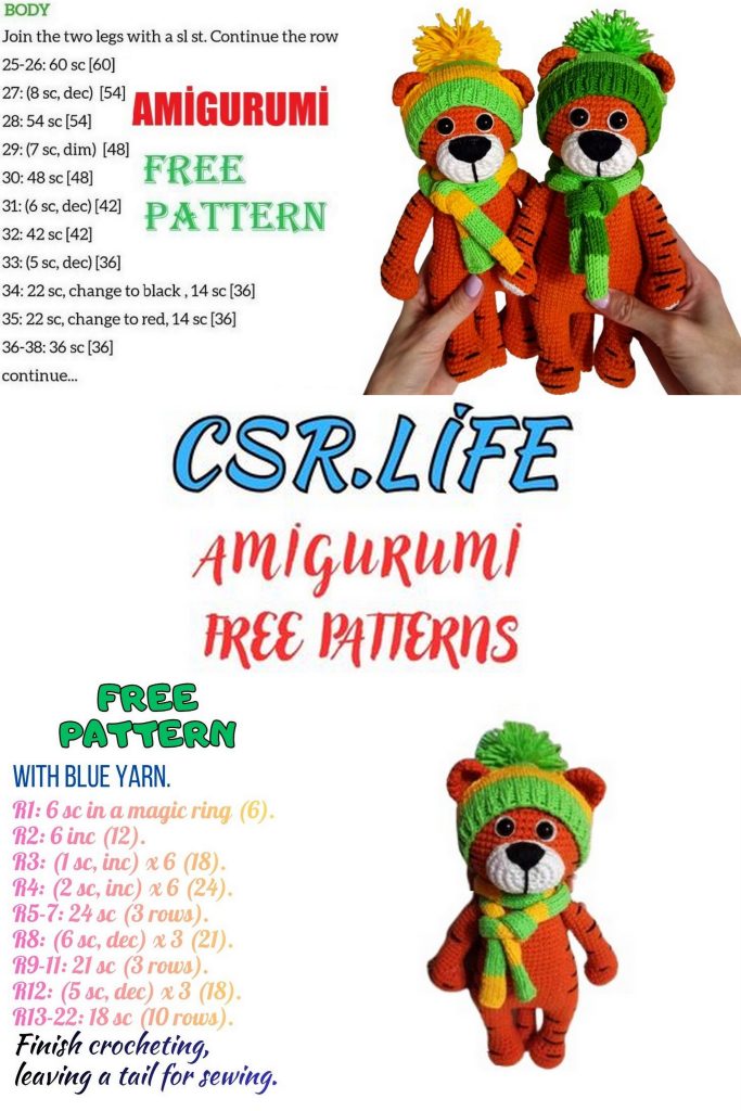 Tiger Amigurumi Pattren