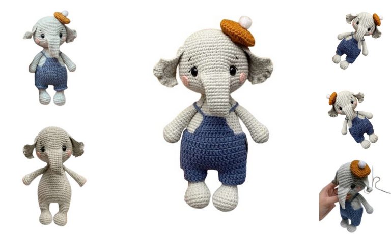 Painter Elephant Amigurumi Free Pattern – Crochet Tutorial