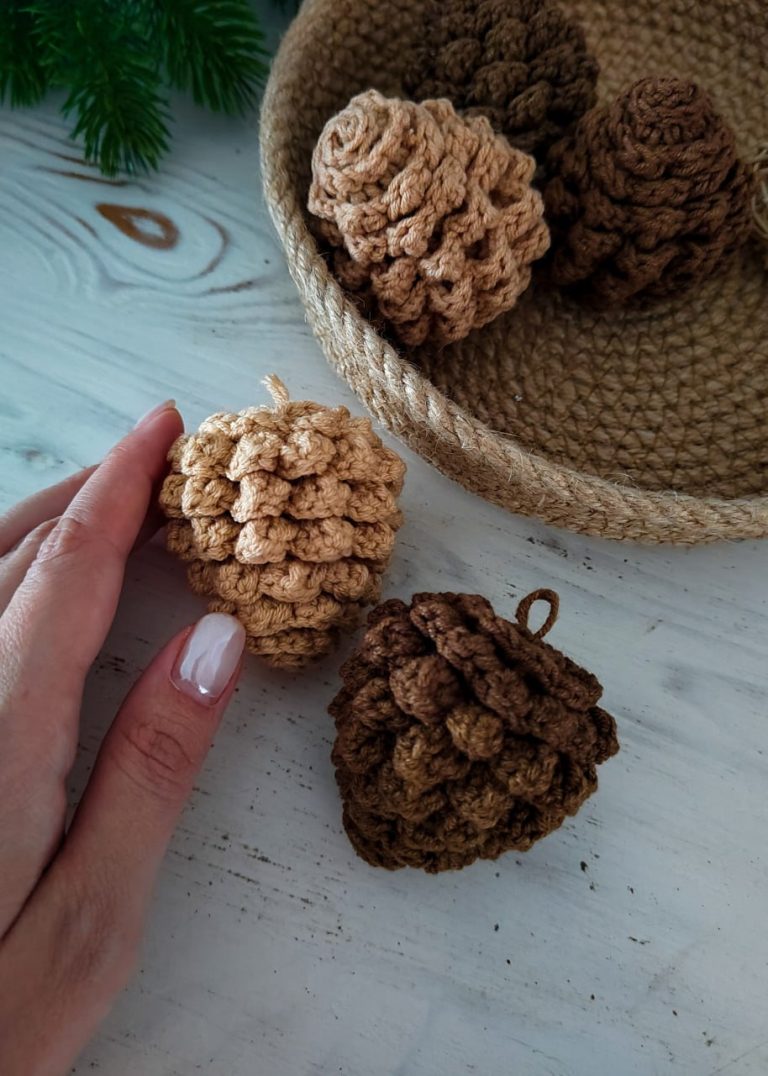 Pine Cones Amigurumi Free Pattern – Easy Crochet Tutorial