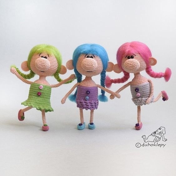 Adorable Dolls with Big Noses – Amigurumi Free Pattern